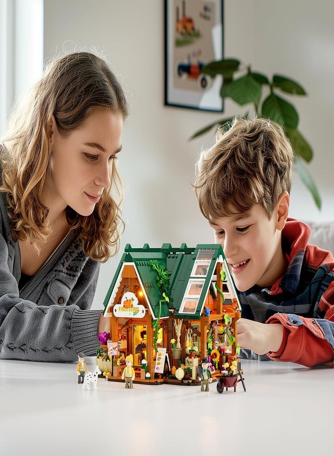 Funwhole Farm-Store Lighting Building-Bricks Set - Farm Shop LED Light Construction Building Model Set 1523 Pcs for Adults and Teen - Image 5
